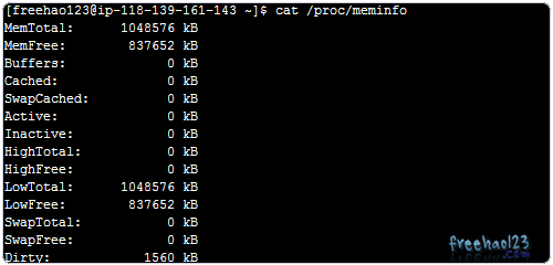 Godaddy VPS内存信息